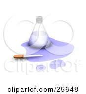 Clipart Illustration Of A Dropper On Spilled Purple Liquid In Front Of A Science Lab Flask Over White