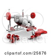 Poster, Art Print Of White Character Bench Pressing With A Barbell In A Gym