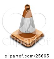 Poster, Art Print Of Orange Traffic Cone With A Reflective Band