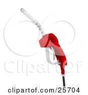 Clipart Illustration Of A Red Gasoline Pumping Nozzle by KJ Pargeter
