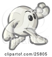 Clipart Illustration Of A White Konkeey Character Running