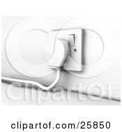 Clipart Illustration Of A Three Pin Plug Plugged Into An Electrical Socket