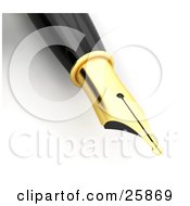 Poster, Art Print Of Black And Gold Fountain Pen Over White