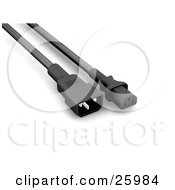 Clipart Illustration Of Black Male And Female Three Pint Power Cables