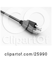 Clipart Illustration Of A Closeup Of A Black And Silver American Power Plug Adapter