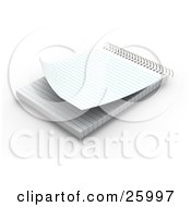Spiral Notepad With Blank Pages Resting On A White Surface