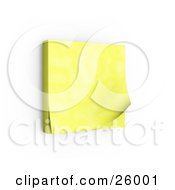 Clipart Illustration Of A Block Of Yellow Sticky Notes Posted On A Wall Over White