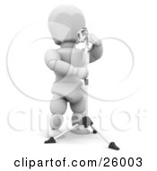 Poster, Art Print Of White Character Singing Into A Vintage Microphone In A Recording Studio