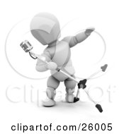 Clipart Illustration Of A White Character Tipping And Singing Into A Vintage Microphone In A Recording Studio