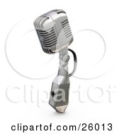 Poster, Art Print Of Vintage Microphone With A Switch On A White Background