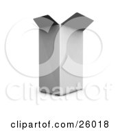 Clipart Illustration Of A Tall White Shipping Box With The Top Open Over White