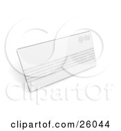 Clipart Illustration Of A White Envelope With Rows Of Binary Coding Over White by KJ Pargeter