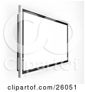 Clipart Illustration Of A Wall Mounted Big Screen Plasma Tv With A Blank White Screen by KJ Pargeter