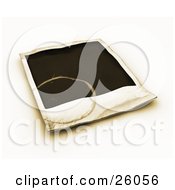 Poster, Art Print Of Stained Blank Polaroid Picture Over White