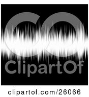 Clipart Illustration Of A Bright White Radio Or Pulse Wave Over Black