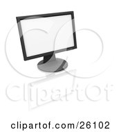 Poster, Art Print Of Flat Panel Computer Screen On A Reflective White Surface