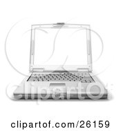 Clipart Illustration Of A White Screen On A Notebook Computer