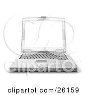 Poster, Art Print Of White Screen On A Notebook Computer