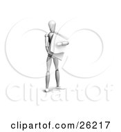 Clipart Illustration Of A White Figure Character Holding A Large Spiral Notepad by KJ Pargeter