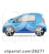 Cute Little Blue Compact Car Resembling A Yaris In Profile