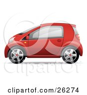 Cute Little Red Compact Car Resembling A Yaris In Profile