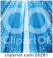 Clipart Illustration Of A Rays Of Blue Light Bordered By Star And Snow Confetti
