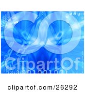 Clipart Illustration Of A Blue Background Of Binary Coding And Cubes With An Ice Texture