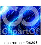 Poster, Art Print Of Wavy Blue Background Of Binary Code Of Zeros And Ones