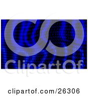Poster, Art Print Of Binary Code Of Ones And Zeros With Larger And Lighter Numbers On A Rippled Blue Background