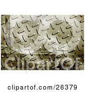 Clipart Illustration Of A Background Of A Grunge Metal Plate With Rivets