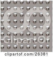 Background Of Chrome Rivets In Rows