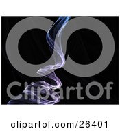 Clipart Illustration Of A Purple Fractal Rising Like Smoke Over A Black Background With Faint Green Lines