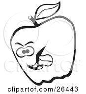 Poster, Art Print Of Apple Character With Its Tongue Hanging Out