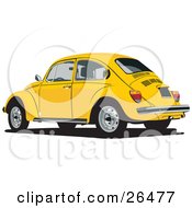 Poster, Art Print Of Yellow Volkswagen Bug Car