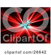 Clipart Illustration Of A Burst Of Red And Blue Light Over A Black Background