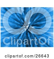 Clipart Illustration Of A Large Blue Explosion Zooming Towards The Distance