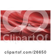 Poster, Art Print Of Red Background With White Wavy Wisps Curling Through The Center