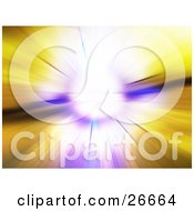 Clipart Illustration Of A Bright Burst Of White Light With Purple And Yellow Rays