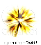 Clipart Illustration Of A Bright White And Yellow Burst Of Light On White