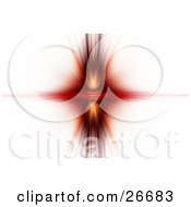 Clipart Illustration Of A Burst Of Red Light Over A White Background