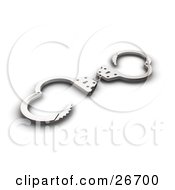 Clipart Illustration Of A Pair Of Opened Police Handcuffs On A White Background by KJ Pargeter