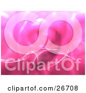 Clipart Illustration Of A Pink Background With White Wavy Wisps Curling Through The Center