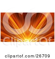 Clipart Illustration Of A Fiery Burst Of Orange Light With Yellow Beams