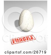 Pale Yellow Bird Egg With A Red Fragile Sticker