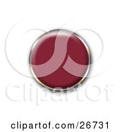 Red Push Button With A Chrome Border On White