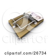 Poster, Art Print Of English Pound On The Edge Of A Mouse Trap