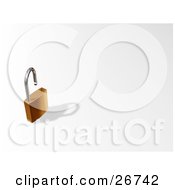 Clipart Illustration Of A Golden Padlock With The Arch Open