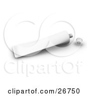 Clipart Illustration Of A White Tube Of Paint Or Toothpaste With The Cap Off