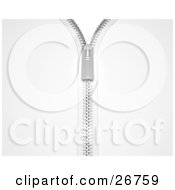 Clipart Illustration Of A Silver Zipper Zipping Up A Jacket Or Bag