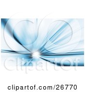 Poster, Art Print Of Bright Burst Of White Light With Blue Rays